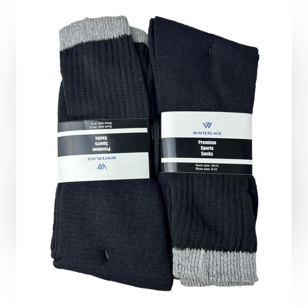 WINTERLACE 6 Pairs Men’s Premium Sport Sock. Sock Size‎ 10-13 Shoe size 6-12